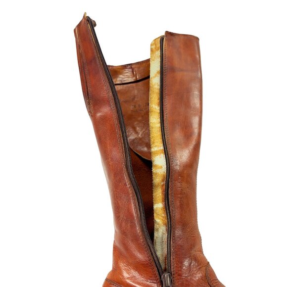 Vintage FRYE 1970s Black Label Tall Boots Womens 7.5 B Brown Leather - Picture 11 of 15